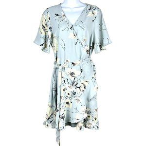 DEX Clothing Women's Knee Length Floral Wrap Dress Size Medium Flowy Boho Preppy